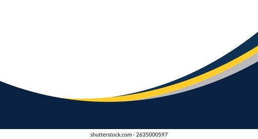 fundo de forma ondulada azul e amarelo. adequado para design de pôster de negócios, banner corporativo, apresentação, folheto, postagem de mídia social.