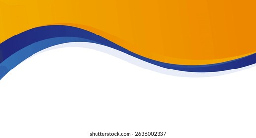 blue and yellow wavy shape background. suitable for business poster design, corporate banner, presentation, flyer, social media post.	
