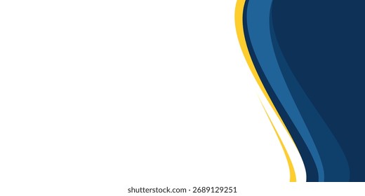 Fondo ondulado azul y amarillo de la forma. Conveniente para el diseño del cartel del negocio, Anuncio corporativo, presentación, volante, correo de las redes sociales. Ilustración vectorial