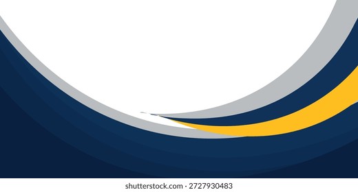 fundo de forma ondulada azul e amarelo. adequado para design de pôster de negócios, banner corporativo, apresentação, folheto, postagem de mídia social. eps 10