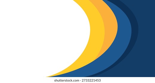 Fundo ondulado azul e amarelo. adequado para design de cartaz de negócios, banner corporativo, apresentação, panfleto, postagem de mídia social. ilustração vetorial