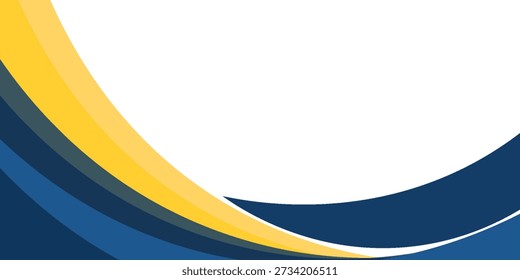 blue and yellow wavy shape background. suitable for business poster design, corporate banner, presentation, flyer, social media post. vector illustration