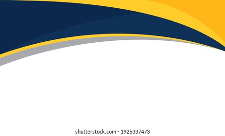 blue and yellow wavy shapes background with line for business banner, flyer, poster, corporate presentation, cover, brochure.