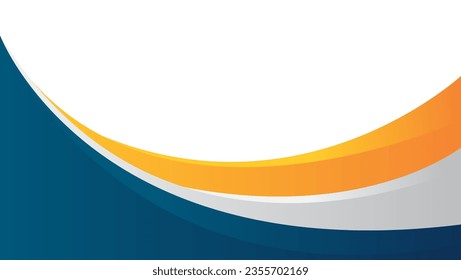 blue and yellow wavy shapes background for business poster design, coporate banner, presentation, flyer, brochure, cover.