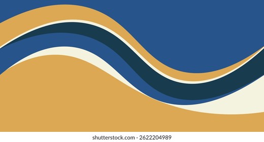 Fondo ondulado azul y amarillo de las Formas. conveniente para el cartel del negocio, Anuncio corporativo, presentación, folleto, volante, cubierta.