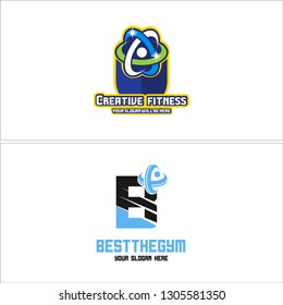 
blue yellow white black combination shield circular people initials text logo design concept suitable for community fitness sport business