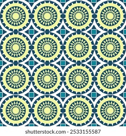 Blue, yellow, and white geometric vector patterns that are traditional, ethnic, Navajo, or Native American Indian. Design for clothing, curtains, carpets, sarongs, Hmong, and fabric edges.

