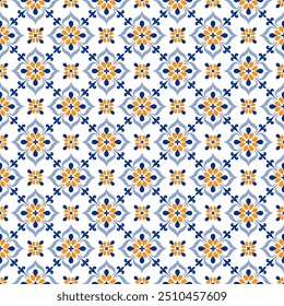 Patrón sin costuras de Vector de lujo azul, amarillo y blanco. Ornamento, tradicional, étnico, árabe, turco, motivos indios. Ideal para tela y textiles, Fondo de pantalla, diseño de embalaje o cualquier idea deseada.