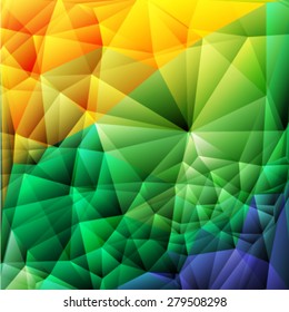Blue, yellow,green geometric pattern, triangles background, polygonal design. Vector EPS 10 illustration.