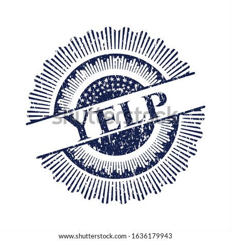 Blue Yelp rubber grunge seal