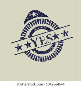 Blue Yes distress rubber seal
