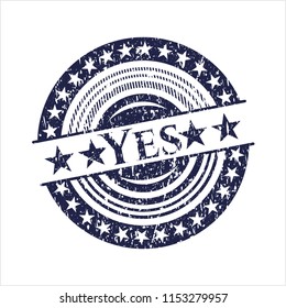 Blue Yes grunge seal