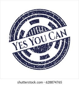 Blue Yes You Can distress rubber seal