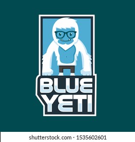 blue yeti logo design character esport