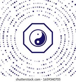 Blue Yin Yang symbol of harmony and balance icon isolated on white background. Abstract circle random dots. Vector Illustration