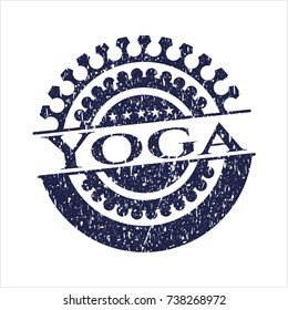Blue Yoga distress grunge stamp