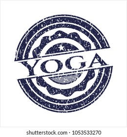 Blue Yoga distressed with rubber seal texture