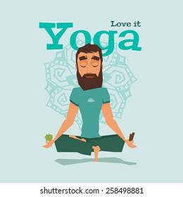 Blue Yoga pose skill vector illustration