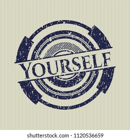 Blue Yourself distress rubber grunge stamp