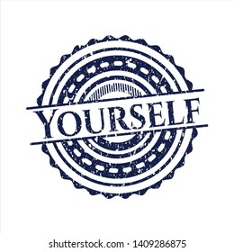 Blue Yourself distress rubber texture