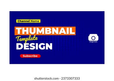 blue YouTube thumbnail design template