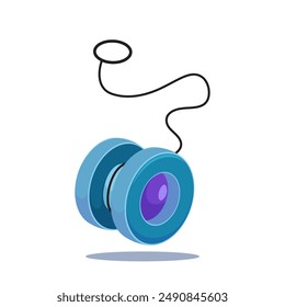 blue yo-yo toy graphic vector illustration