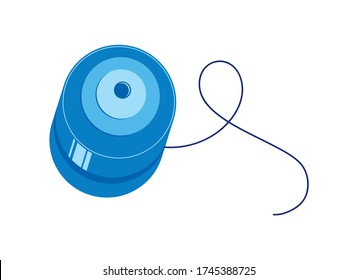 Blue Yo-Yo toy icon vector. Yoyo icon isolated on a white background. Hand yoyo game for children and adults vect