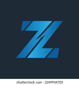 Blue Z logo with dark background for Z letter brand
