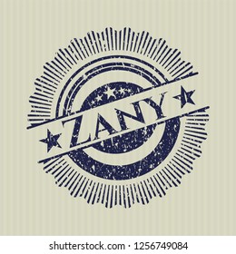  Blue Zany distress grunge style stamp