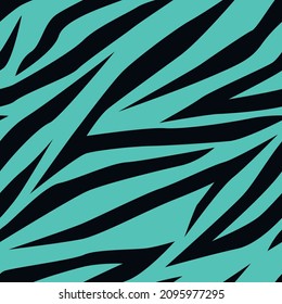 Blue zebra color seamless pattern print. vector print for clothes or print	