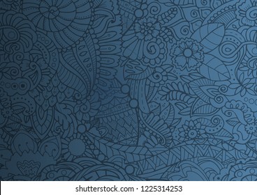 Blue zendoodle abstract texture