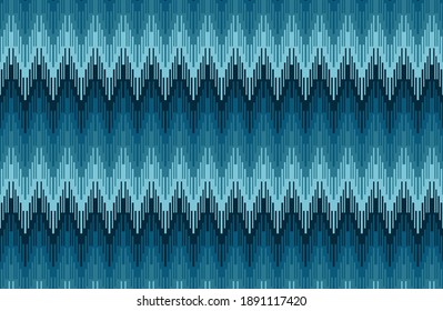 Blue Zig Zag ikat Fabric Pattern
