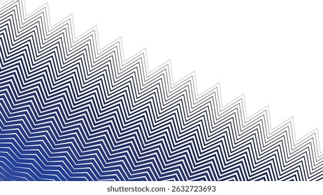 Azul Zig Zag linha sem emenda padrão vetor fundo para design moderno e decoração