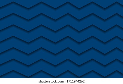 Blue zigzag abstract paper cut background with symmetric diagonal lines.