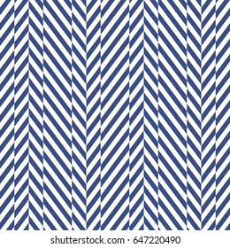 Blue zigzag lines. Jagged stripes. Seamless surface pattern design with triangular waves ornament. Repeated chevrons wallpaper. Herringbone motif. Digital paper for page fills, web designing. Vector.