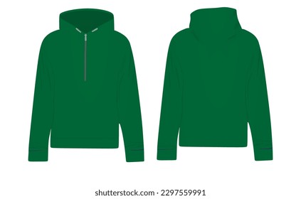 Blue zipper hoodie. vector illustration
