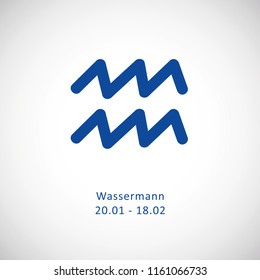 blue zodiac sign aquarius horoscope in calender vector illustration EPS10