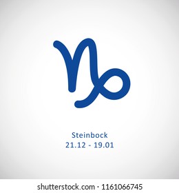 blue zodiac sign capricorn horoscope in calender vector illustration EPS10