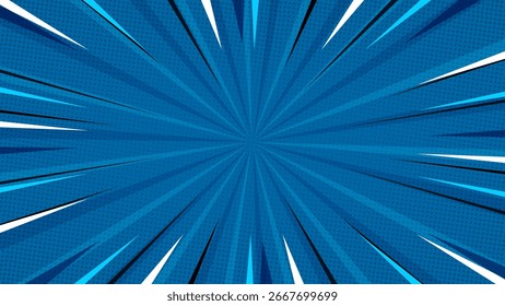 Vector de fondo de dibujos animados cómicos de zoom azul