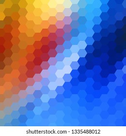 blueand orange  abstract hexagons. vector background. geometric design. polygonal style