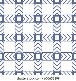 Blue-and-white pattern with squares and triangles,vector