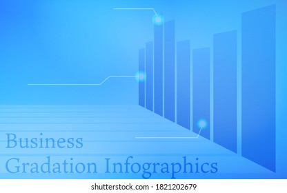 Infografiken, Grafiken, Diagramme und Tabellen auf blauem Hintergrund