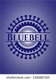 Bluebell emblem with denim texture