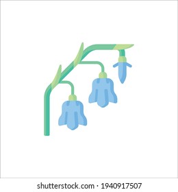 Bluebell Flat Icon Isolated On White Background