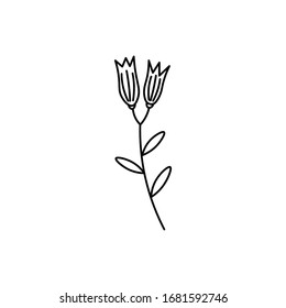 Ilustración vectorial plana de flor azul aislada en fondo blanco.
