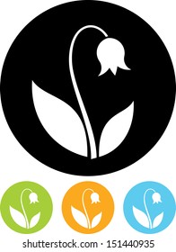 Bluebell flower vector icon 