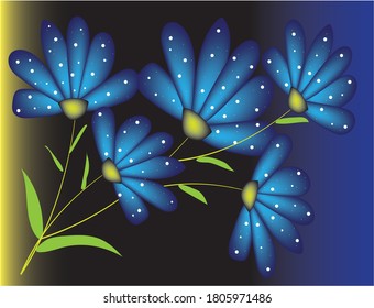 Bluebell flowers design with coloring