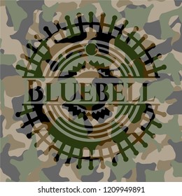 Bluebell on camouflage pattern