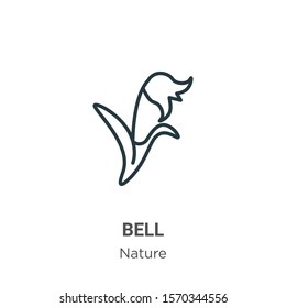 Bluebell outline vector icon. Thin line black bluebell icon, flat vector simple element illustration from editable nature concept isolated on white background