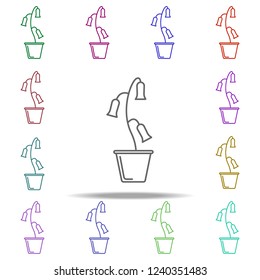 bluebell in pot outline icon. Elements of Flower in multi color style icons. Simple icon for websites, web design, mobile app, info graphics